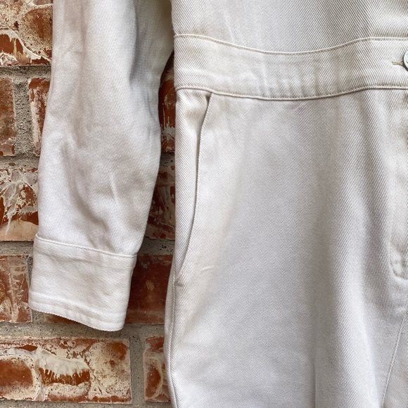 NWT Sandy Liang White Cream Utility Denim Jumpsuit Size 0 - Picture 5 of 14
